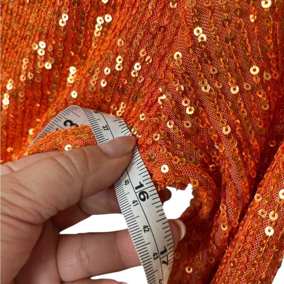 Fashion Nova Orange Sparky Dress Size Medium - Picture 7 of 9